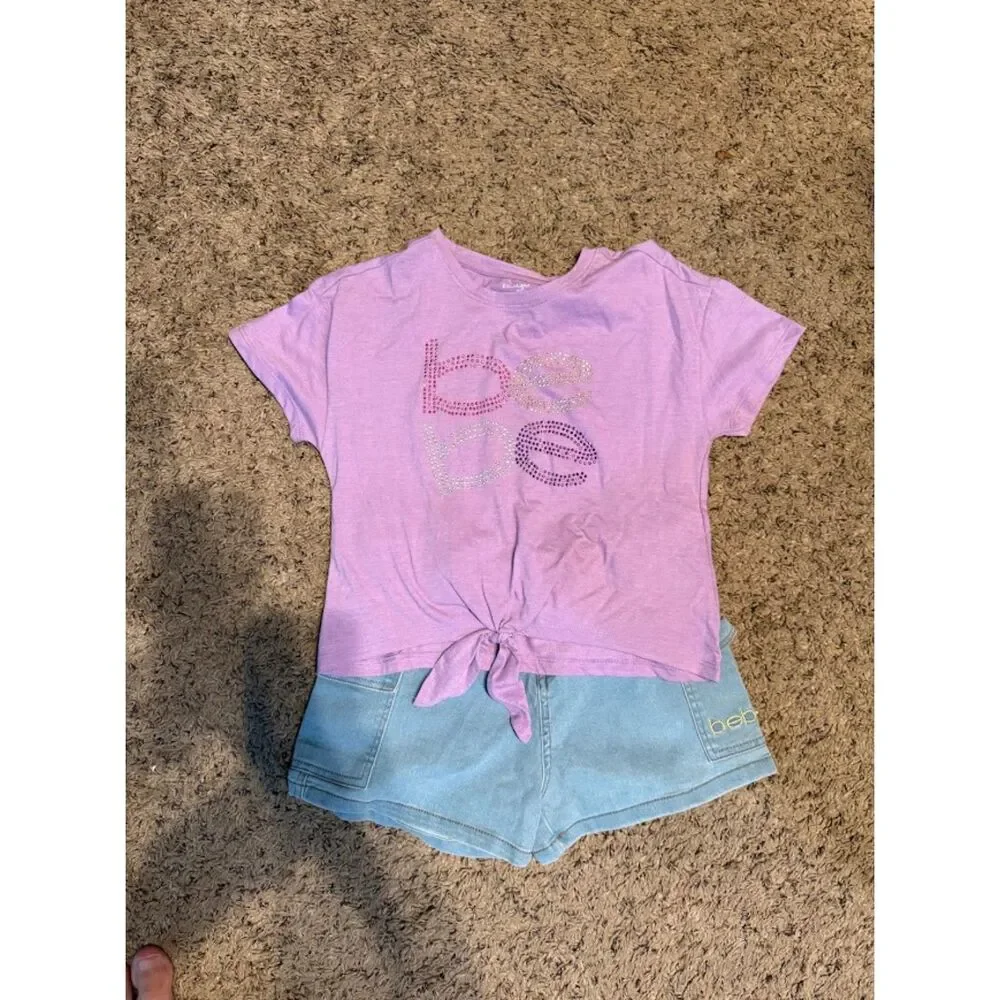 BEBE shirt and short set med 10/12